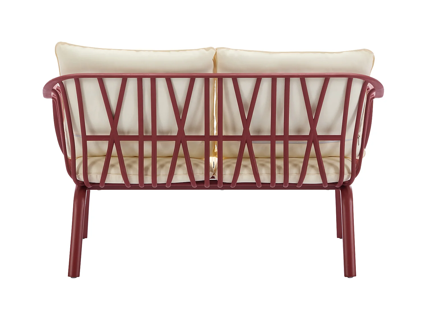 Salon de jardin en polypropylène et métal : un canapé 2 places, 2 fauteuils et 2 tables basses - Bordeaux - LOYNA de MYLIA