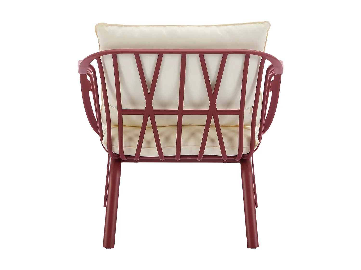 Garten-Sitzgruppe: 1 Sofa 2-Sitzer, 2 Sessel & 2 Tische - Polypropylen & Metall - Bordeauxrot - LOYNA von MYLIA