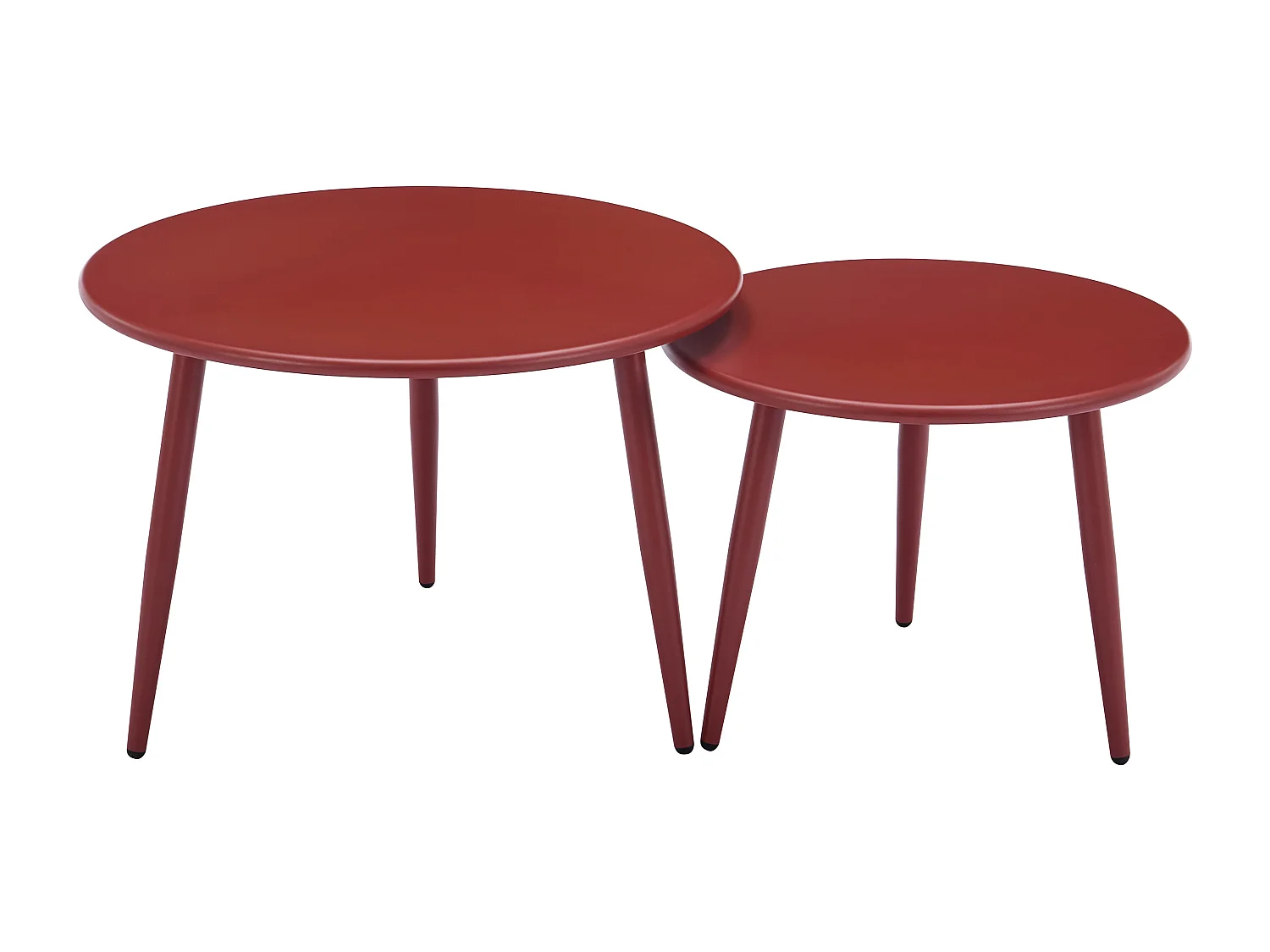 Garten-Sitzgruppe: 1 Sofa 2-Sitzer, 2 Sessel & 2 Tische - Polypropylen & Metall - Bordeauxrot - LOYNA von MYLIA