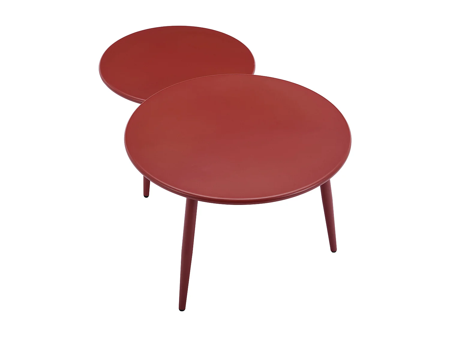 Garten-Sitzgruppe: 1 Sofa 2-Sitzer, 2 Sessel & 2 Tische - Polypropylen & Metall - Bordeauxrot - LOYNA von MYLIA