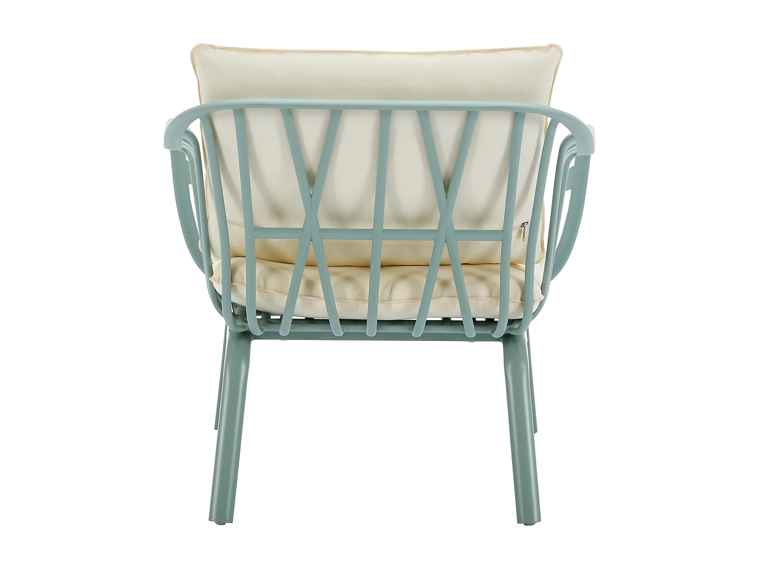 Garten-Sitzgruppe: 1 Sofa 2-Sitzer, 2 Sessel & 2 Tische - Polypropylen & Metall - Mandelgrün - LOYNA von MYLIA