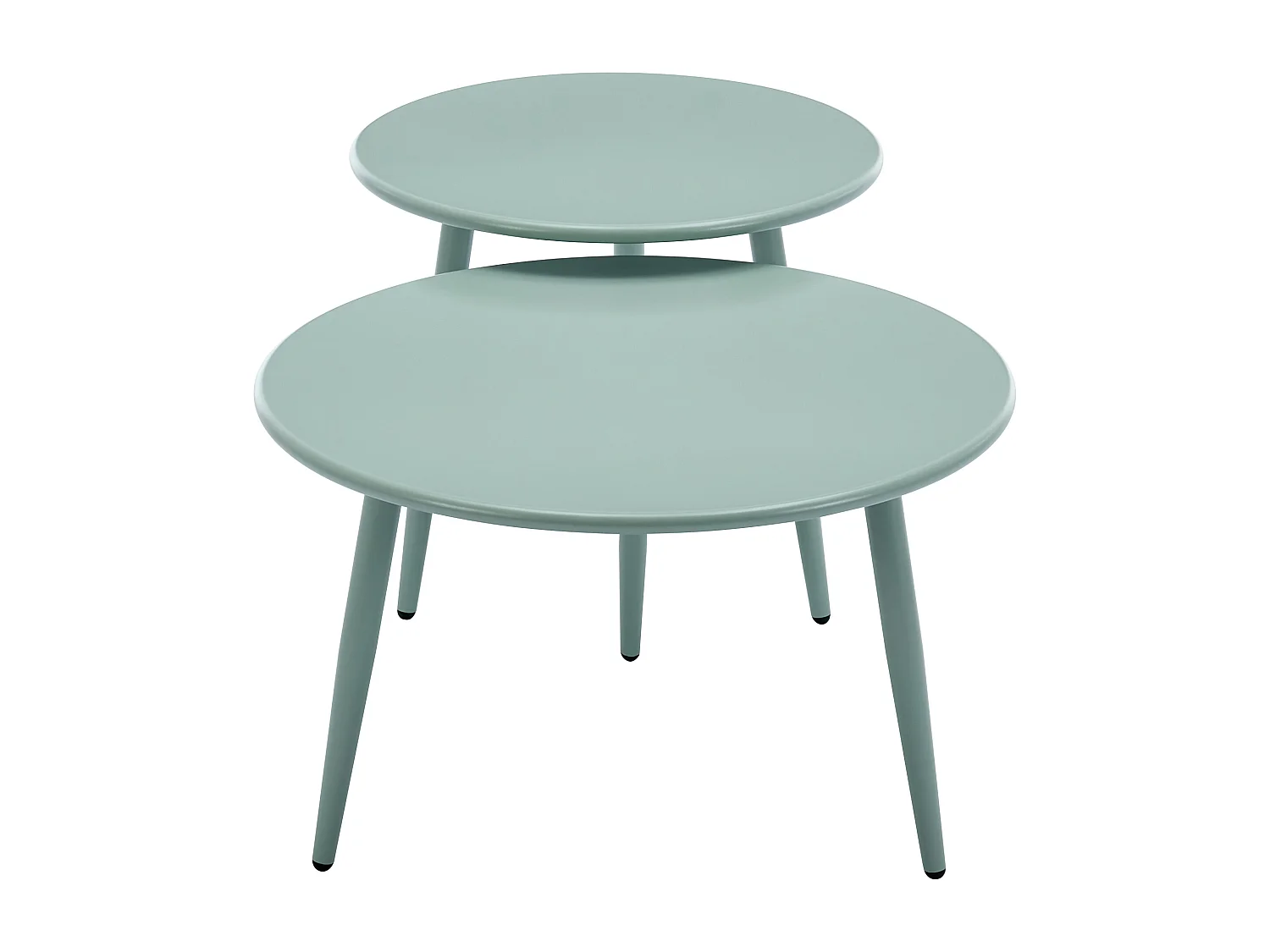 Garten-Sitzgruppe: 1 Sofa 2-Sitzer, 2 Sessel & 2 Tische - Polypropylen & Metall - Mandelgrün - LOYNA von MYLIA