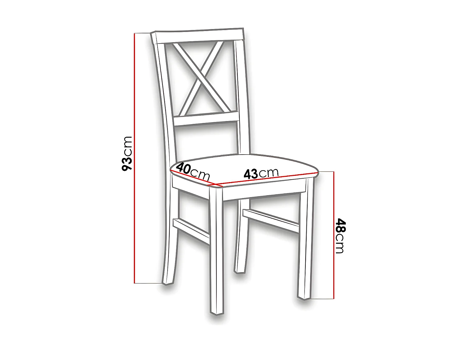 Silla Victorville 156, Roble Sonoma|Negro, 93x43x40cm, Tapiz, De madera, Madera
