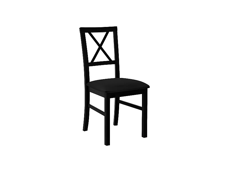 Silla Victorville 156, Negro, 93x43x40cm, Tapiz, De madera, Madera, Muebles ya montados
