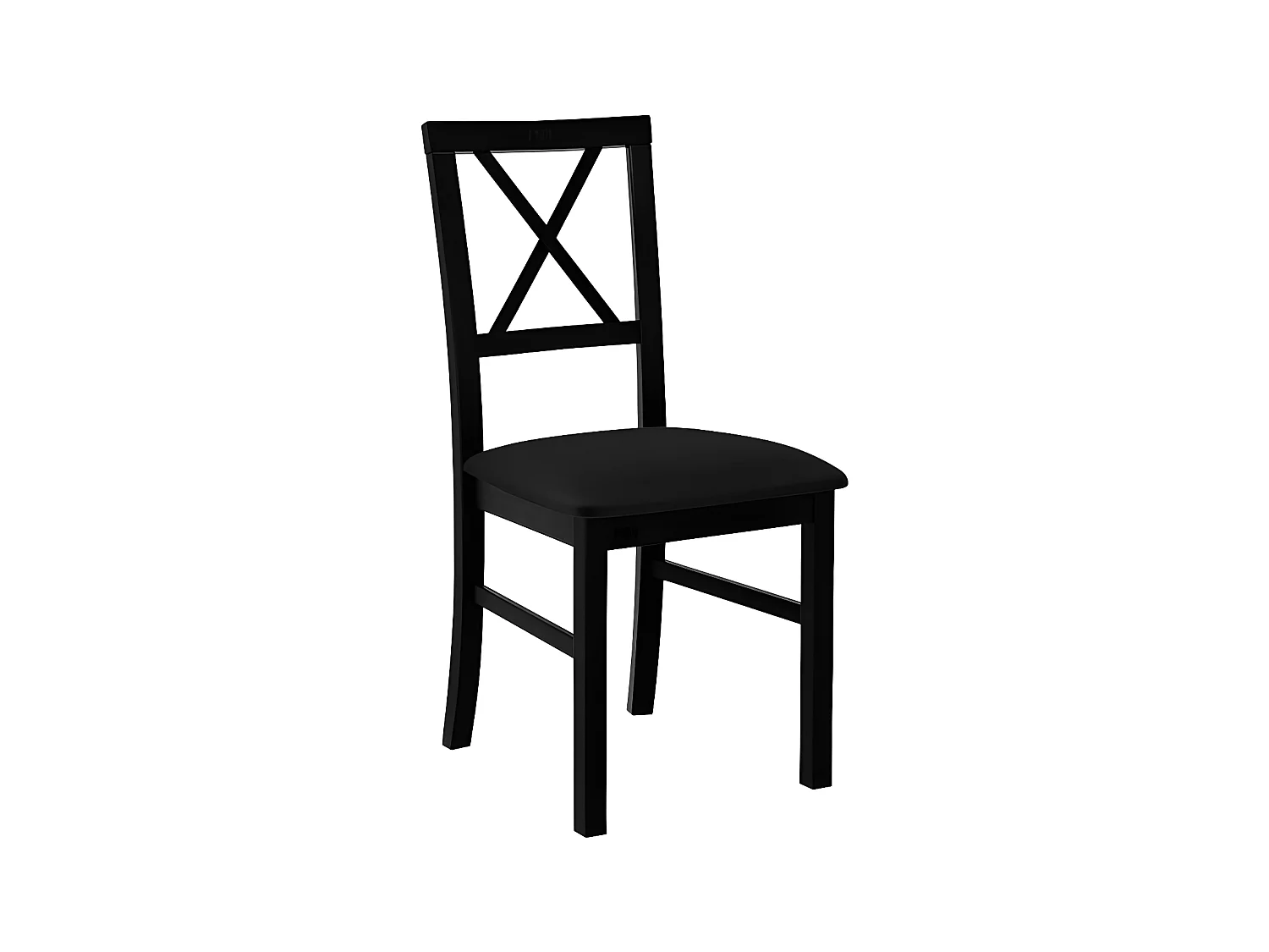 Chaise Victorville 156, Noir, 93x43x52cm, Tapisserie, En bois, Bois