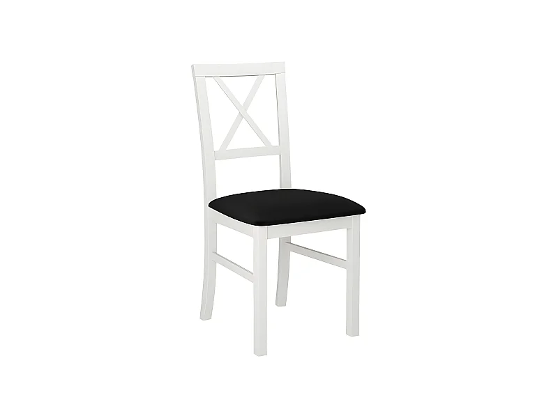 Silla Victorville 156, Negro|Blanco, 93x43x40cm, Tapiz, De madera, Madera