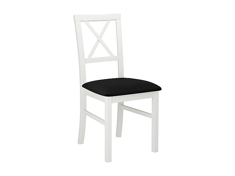 Silla Victorville 156, Negro|Blanco, 93x43x40cm, Tapiz, De madera, Madera