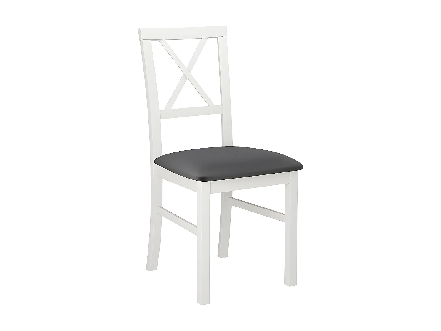 Chaise Victorville 156, Gris foncé|Blanc, 93x43x52cm, Tapisserie, En bois, Bois