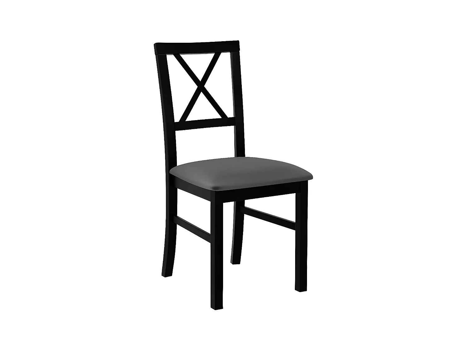 Silla Victorville 156, Gris oscuro|Negro, 93x43x40cm, Tapiz, De madera, Madera