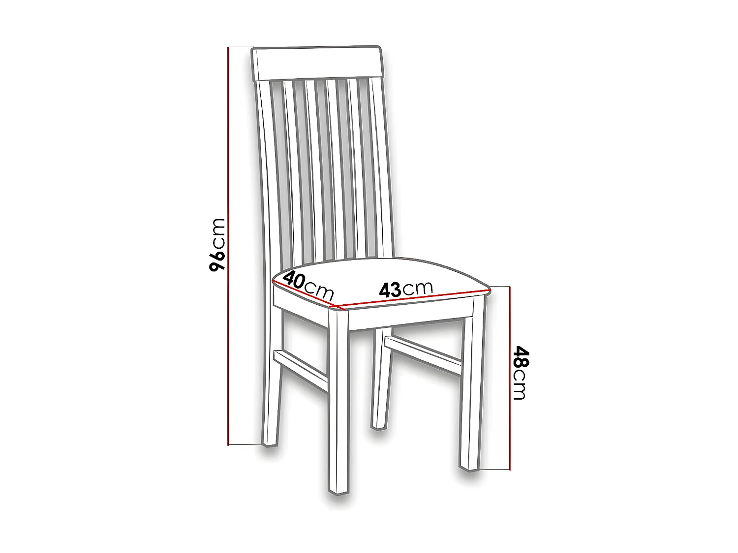 Silla Victorville 164, 96x43x40cm, Tapiz, De madera, Madera, Muebles ya montados