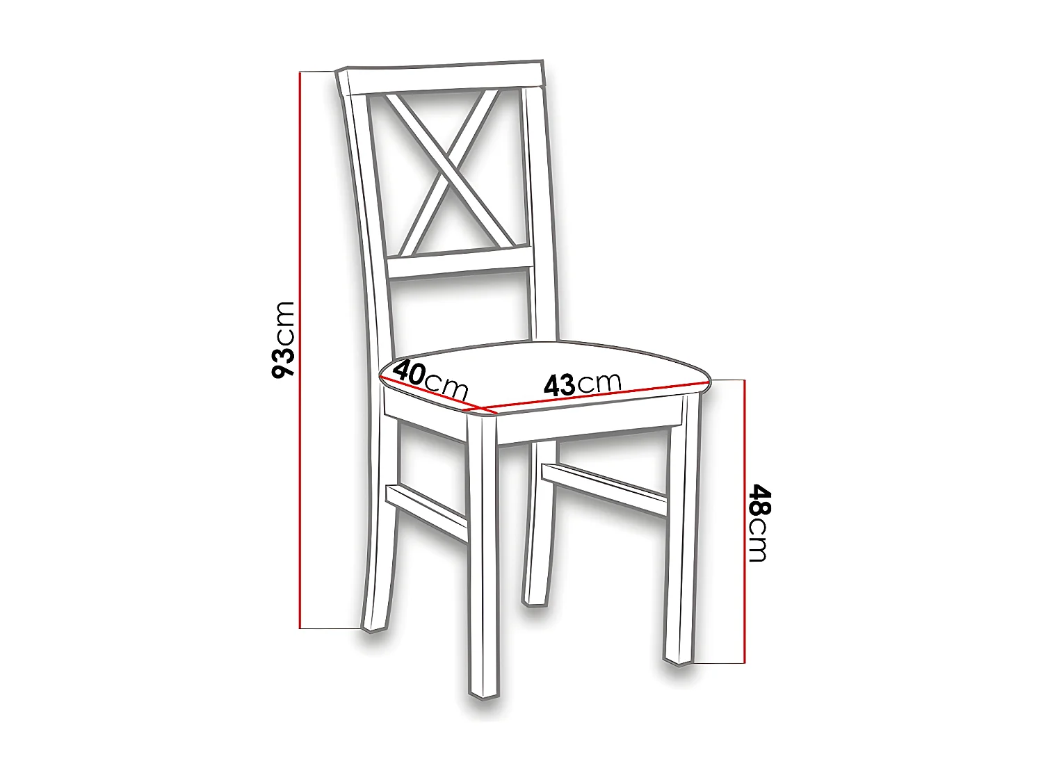 Silla Victorville 156, Nogal|Negro, 93x43x40cm, Tapiz, De madera, Madera