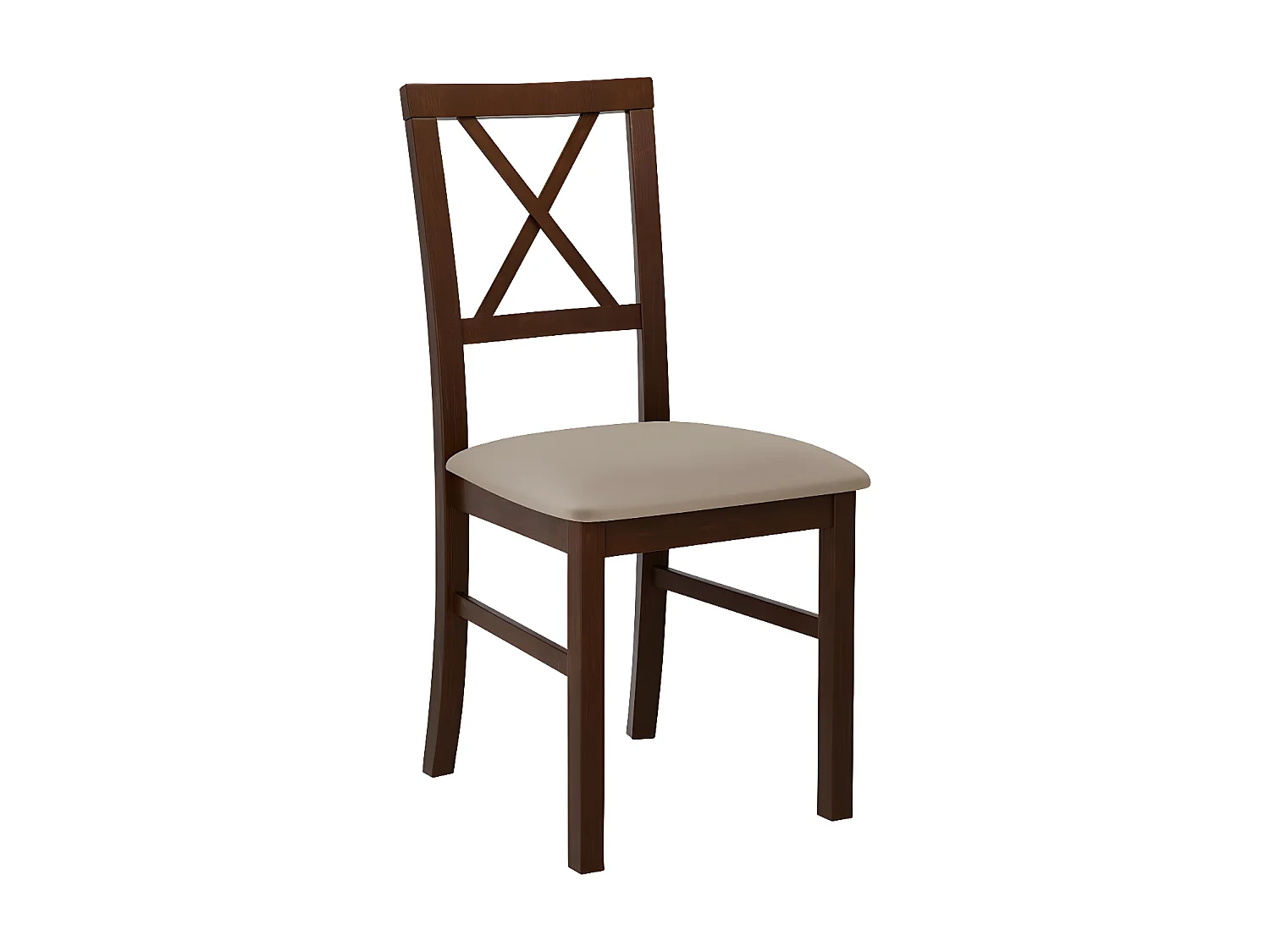 Silla Victorville 156, Nogal|De color marrón claro, 93x43x40cm, Tapiz, De madera, Madera