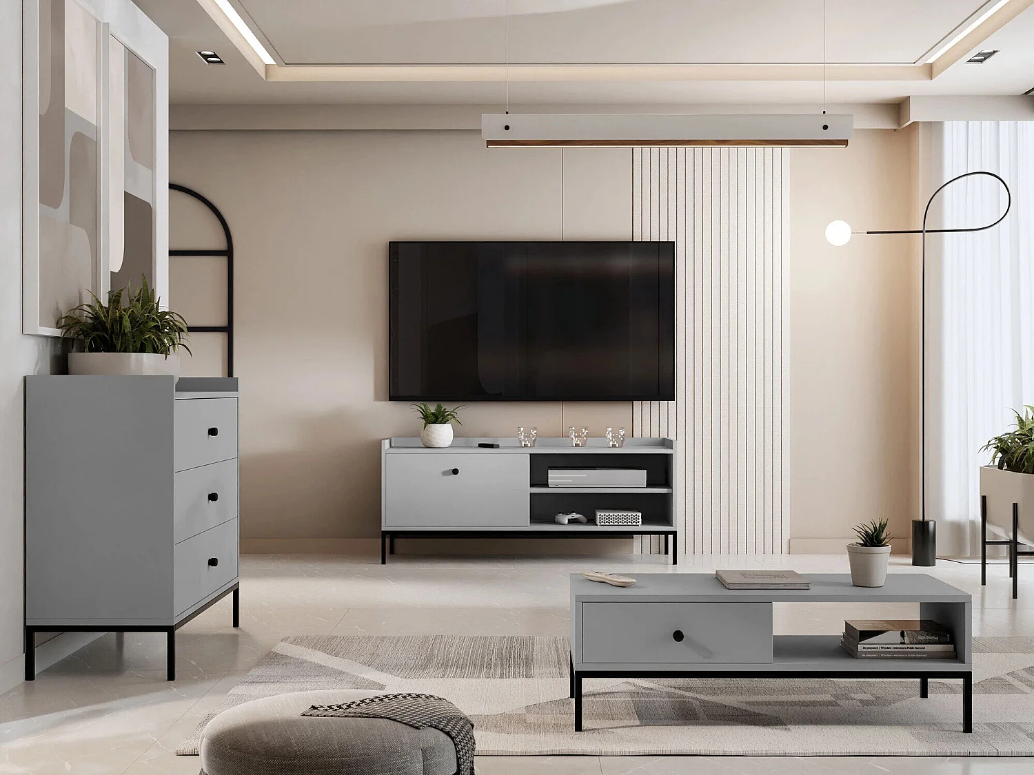 Cómoda Comfivo Etmore 100, Com gavetas, 8x8x4cm