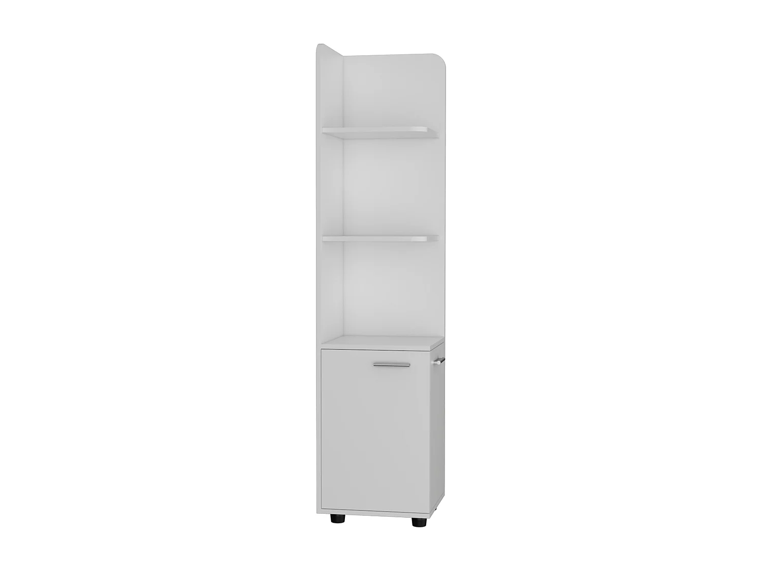Torre da bagno Malibu in melaminico, con 2 ante e 3 ripiani , 158 cm X 37.5 cm X 36 cm , bianco