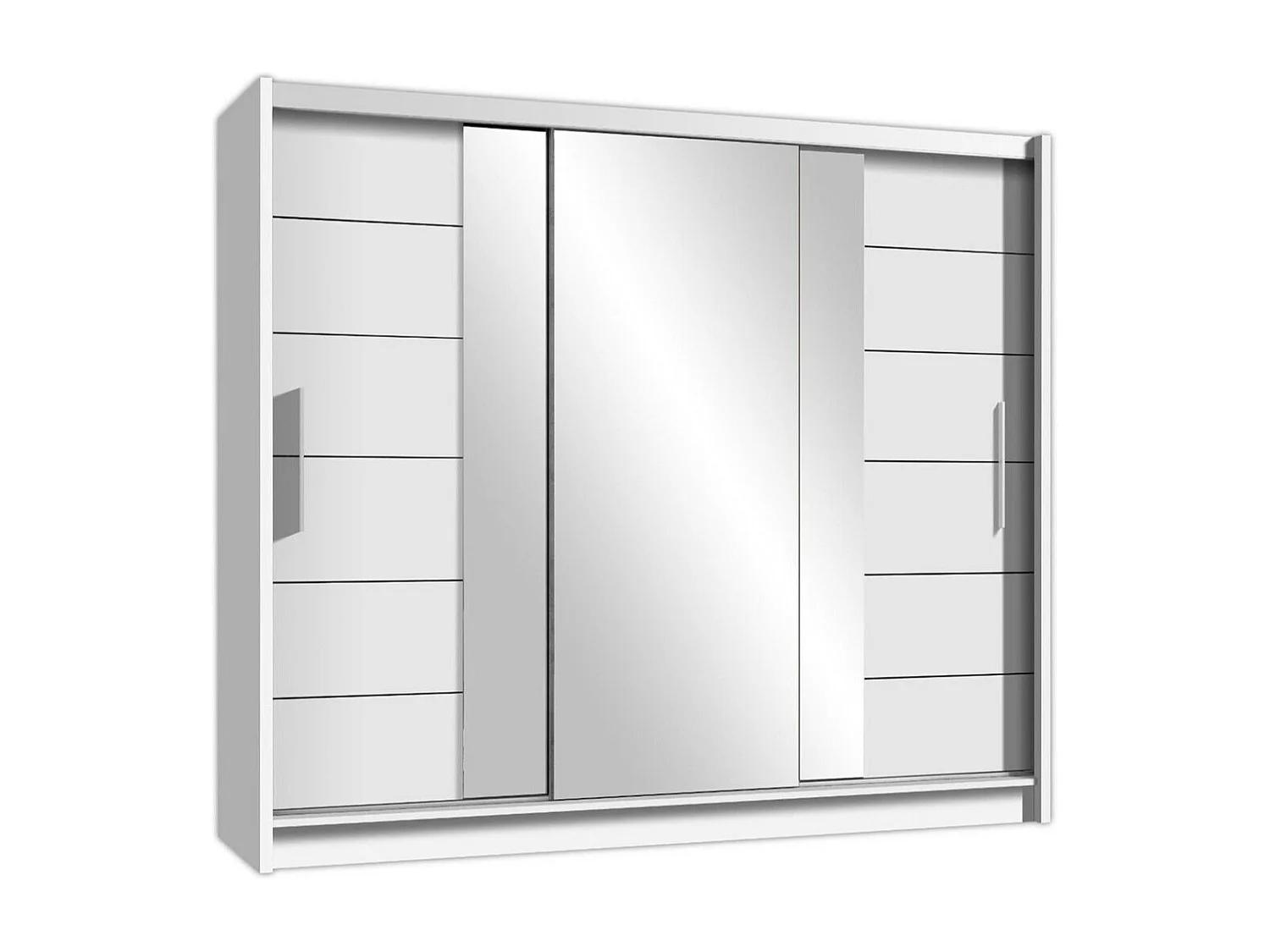 Armoire Honolulu 119, Blanc, 215x250x61cm, Portes d'armoire: Coulissantes