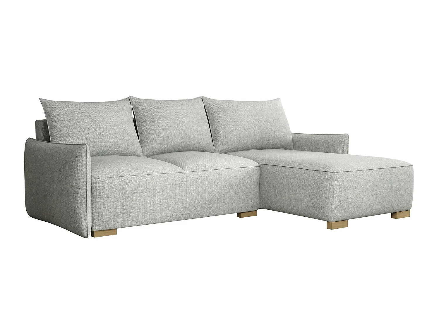 Canapé d'angle convertible 3 places en tissu gris clair COLUMBUS