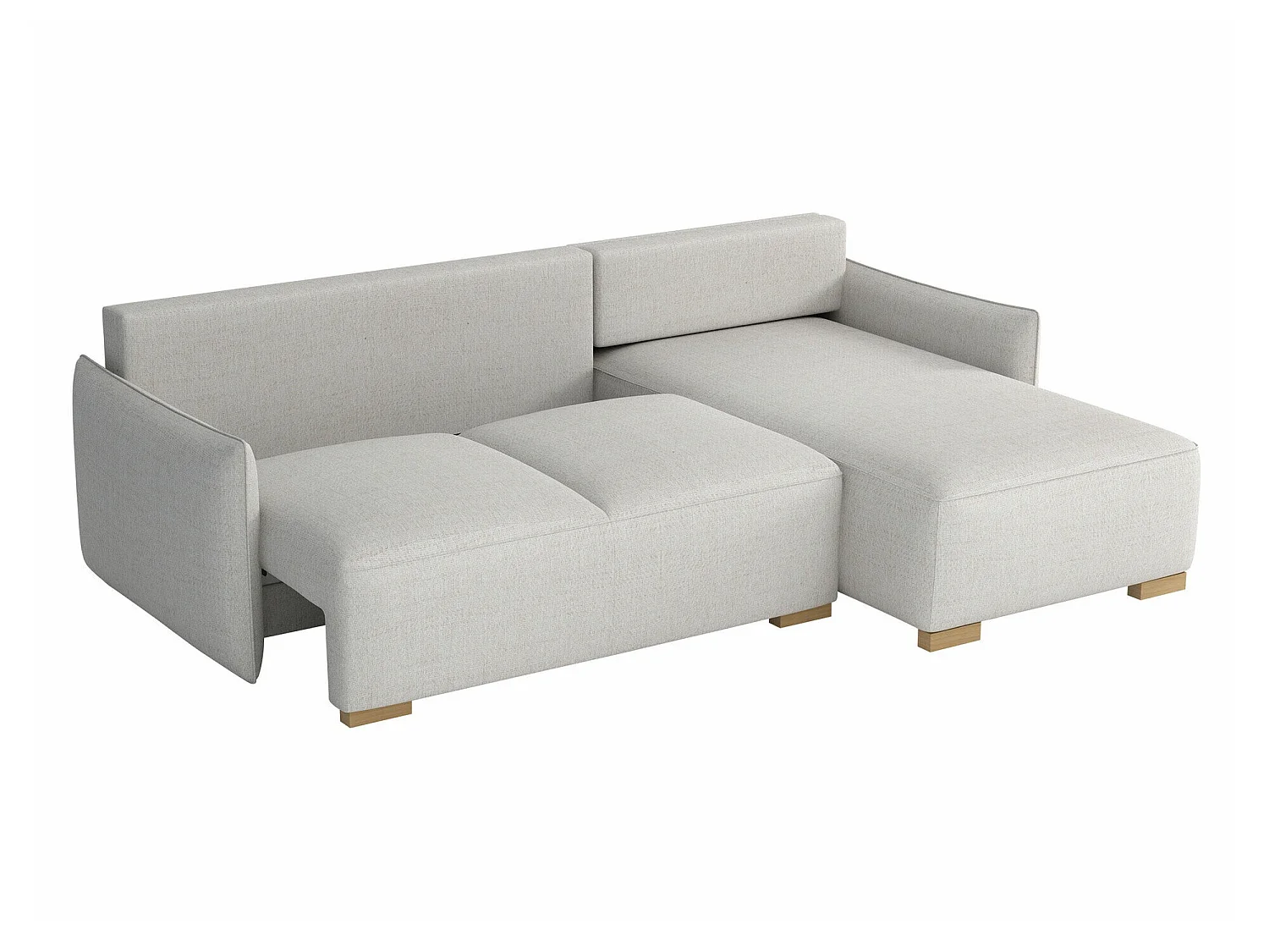 Canapé d'angle convertible 3 places en tissu gris clair COLUMBUS