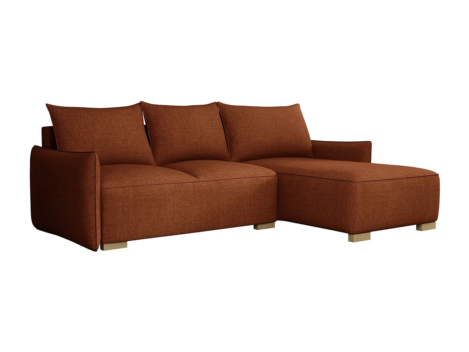 Sofá rinconero Columbus 226, Rojo, Función de descanso, Almacenaje, 240x155x87cm