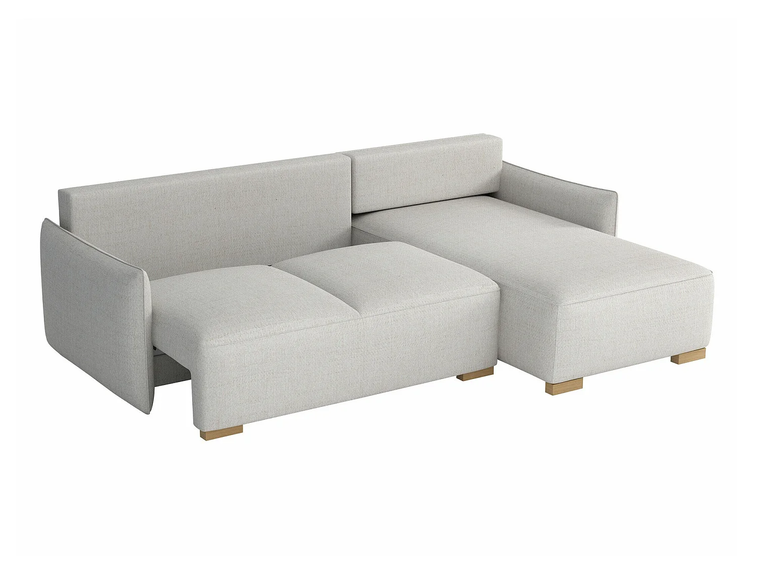 Canapé d'angle convertible 3 places en tissu rouge COLUMBUS