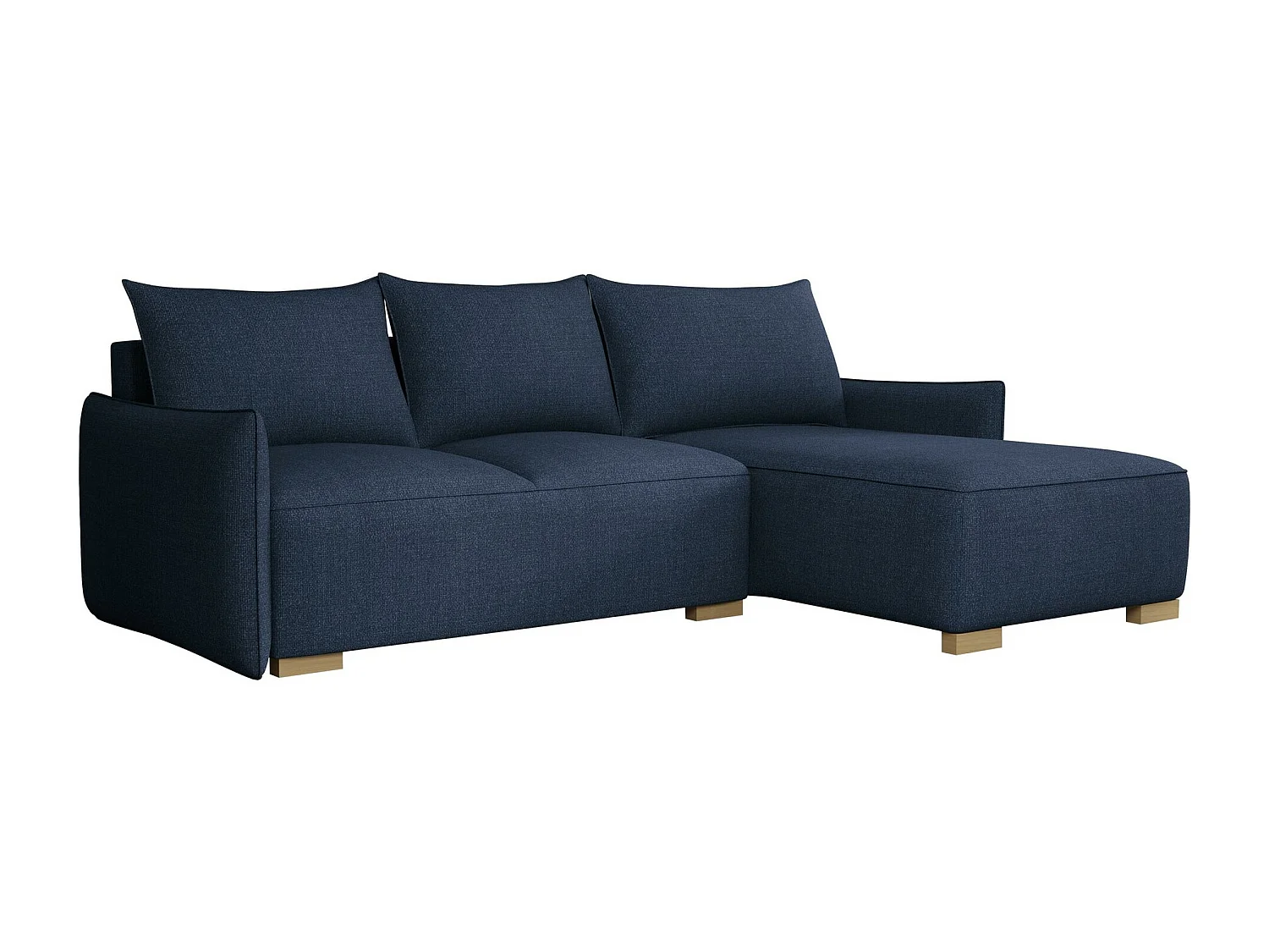 Canapé d'angle Columbus 226, Bleu, Disponible, 240x155x87cm