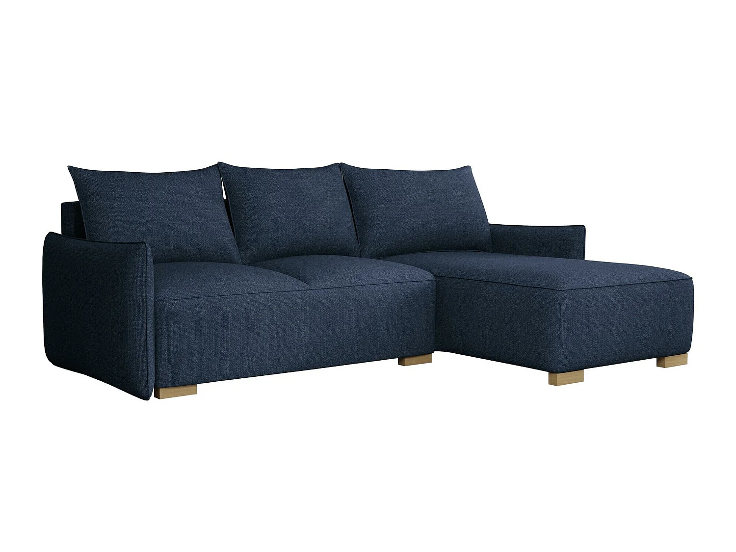 Canapé d'angle convertible 3 places en tissu bleu COLUMBUS