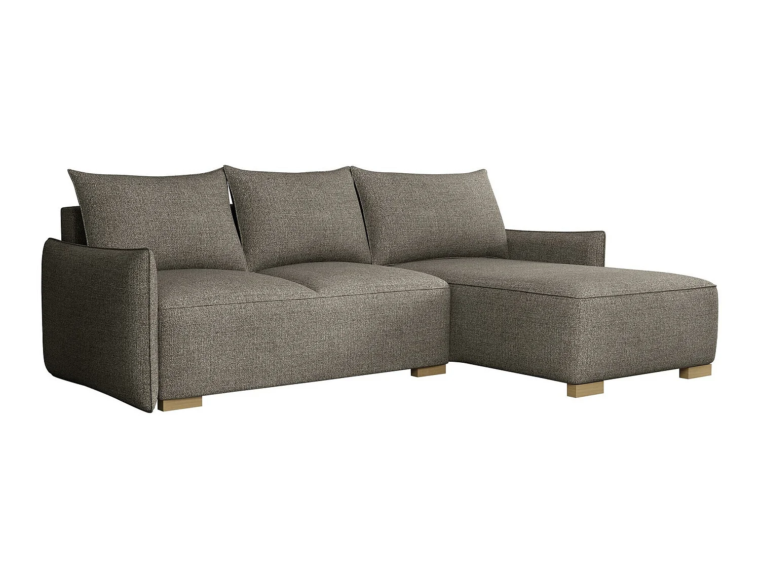 Canapé d'angle convertible 3 places en tissu gris COLUMBUS