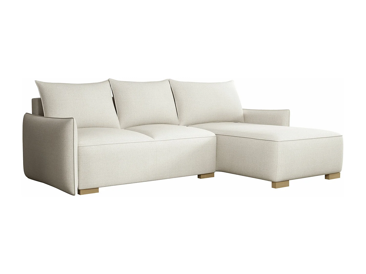 Canapé d'angle Columbus 226, Brun clair, Disponible, 240x155x87cm