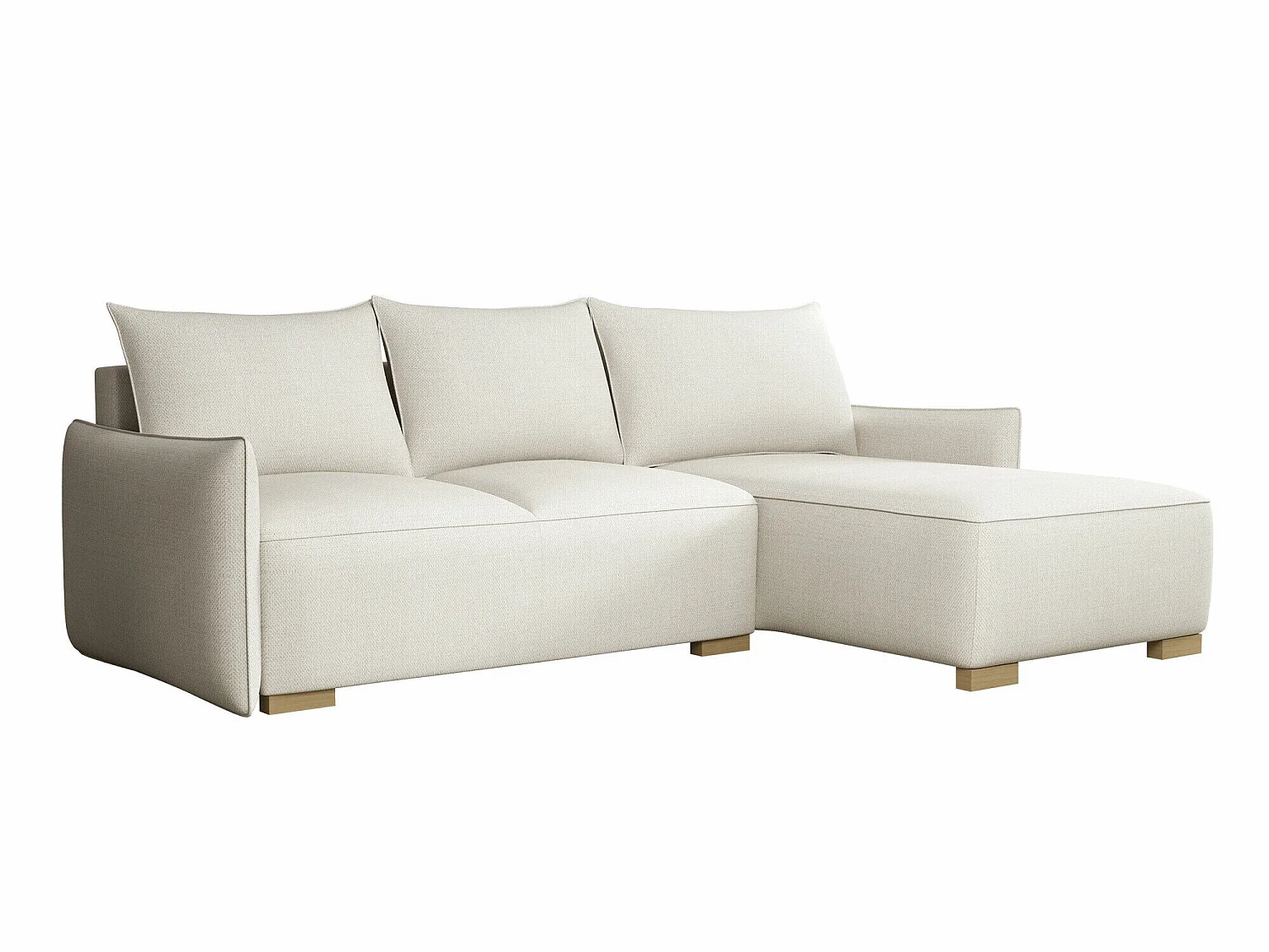 Canapé d'angle convertible 3 places en tissu brun COLUMBUS
