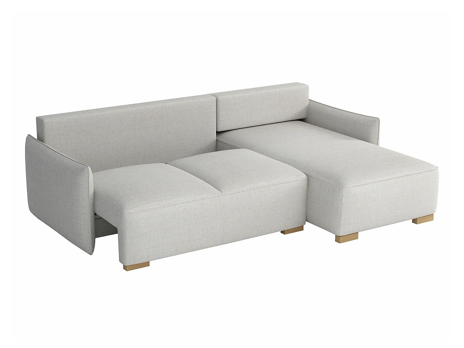 Canapé d'angle convertible 3 places en tissu brun COLUMBUS