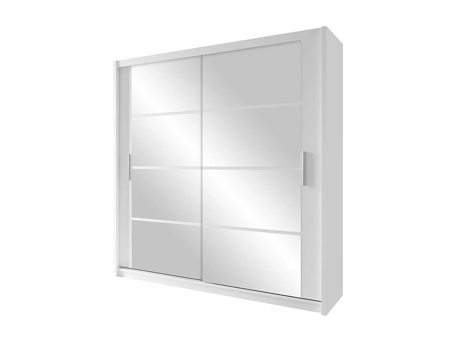 Armoire Honolulu 235, Blanc, 215x160x61cm, Portes d'armoire: Coulissantes