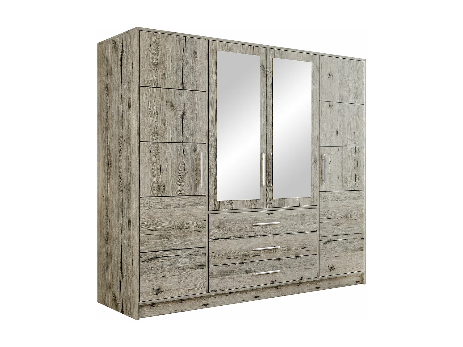 Armario Dortivu 116, Roble wellington, 200x196x58cm, Puertas de armario: Con bisagras