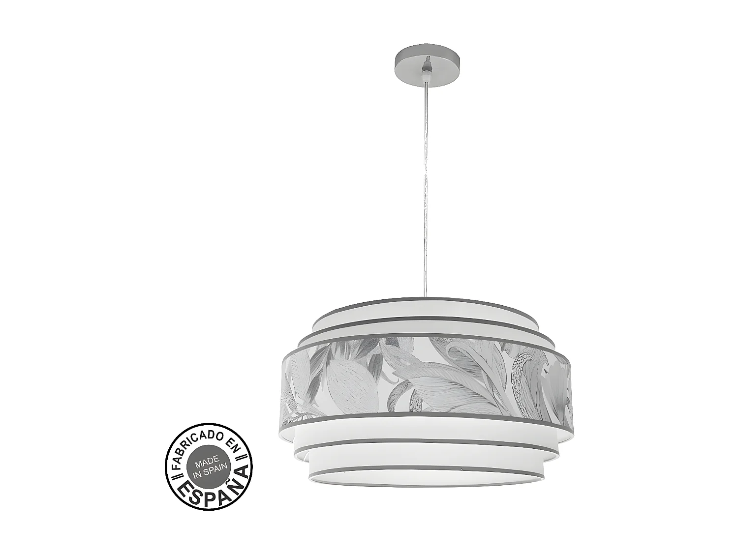 Colgante Modelo Camerun Gris Detalle Hojas Con Pantalla