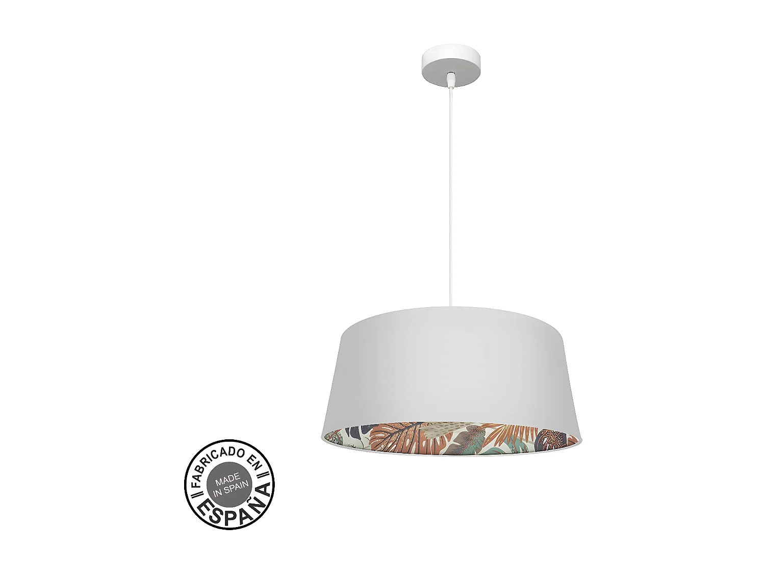 Colgante Con Pantalla Decorativa Modelo Tunez Blanco