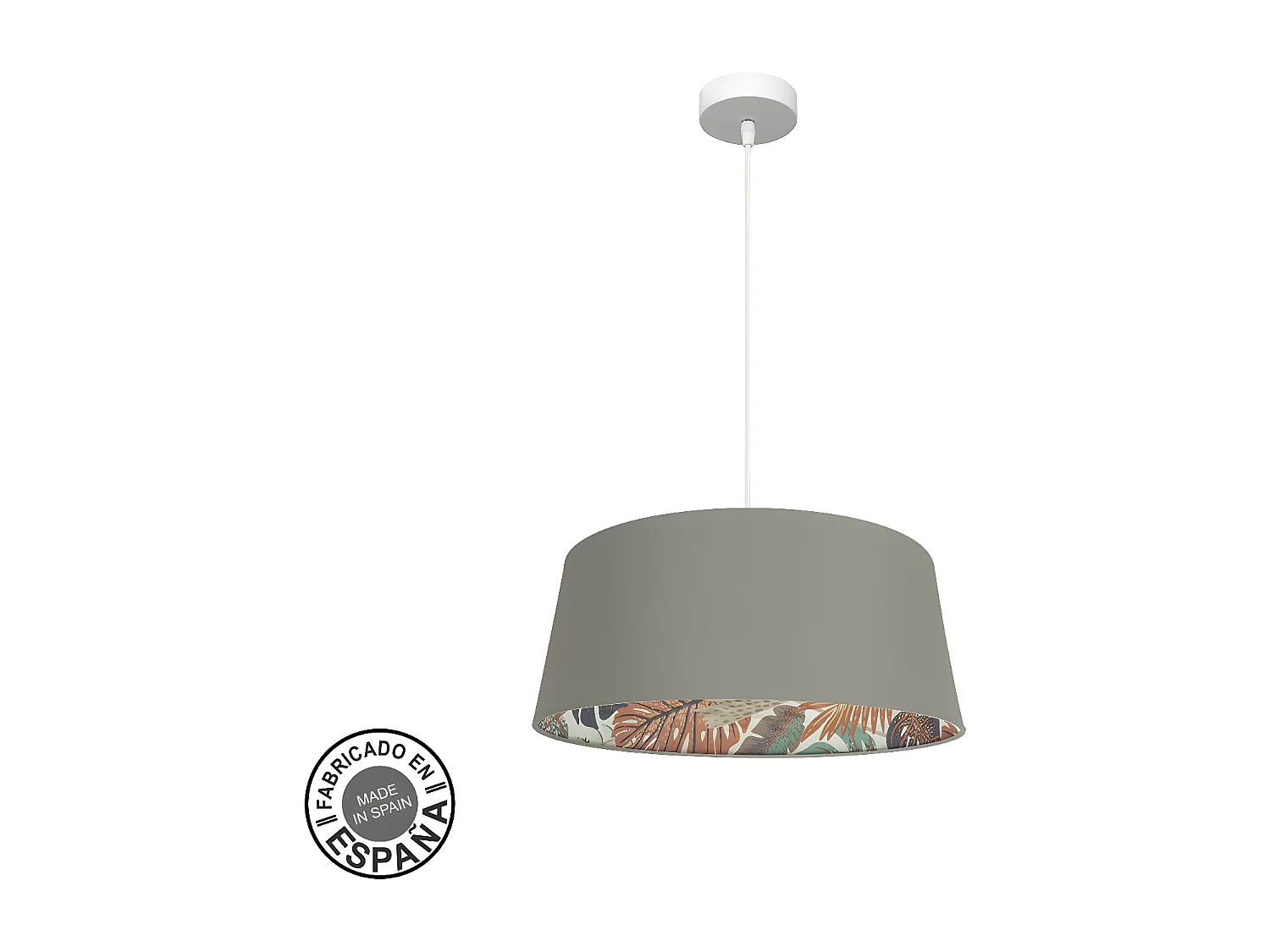 Colgante Modelo Tunez Gris Con Pantalla Decorativa