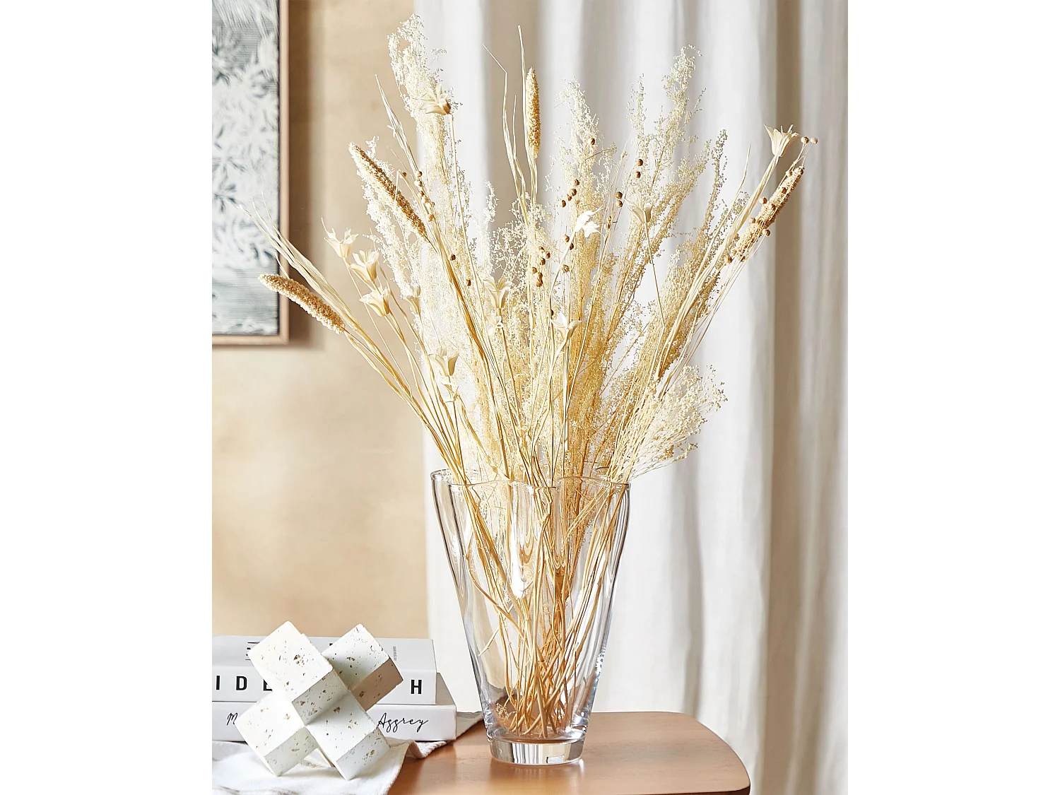 Bukiet suszonych kwiatów 52 cm naturalny CABRA