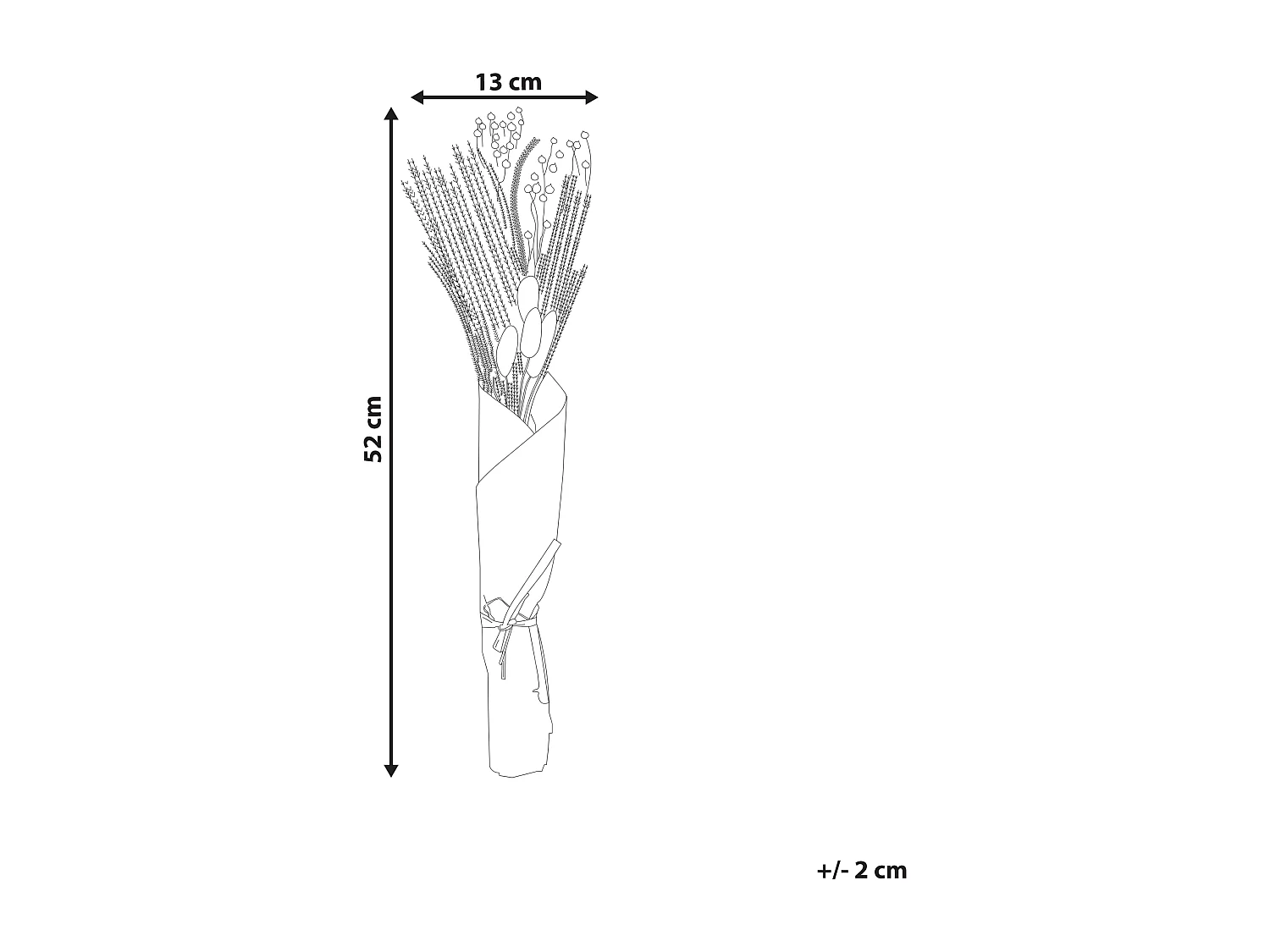 Bouquet de fleurs séchées 52 cm naturel CABRA