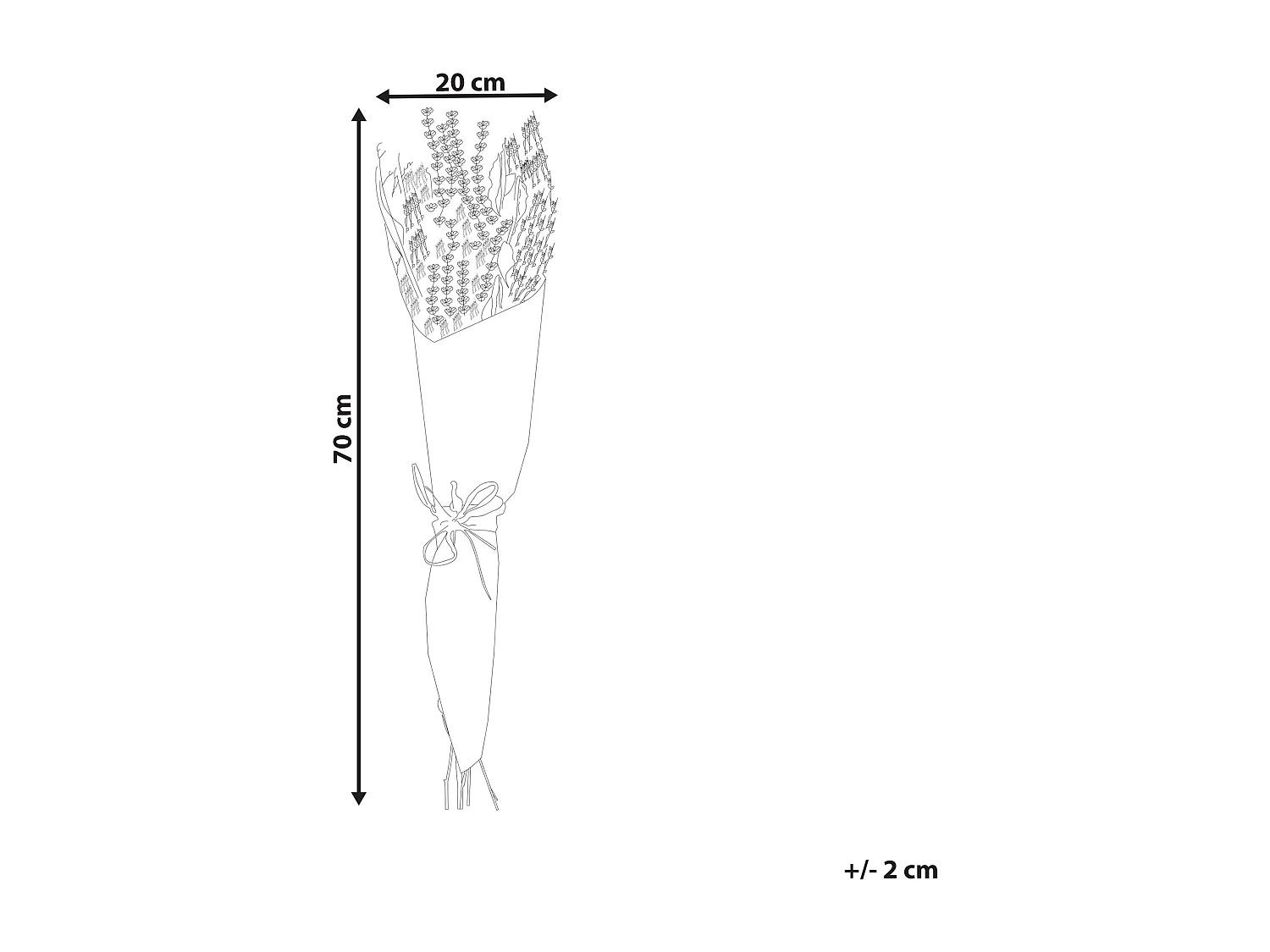 Ramo de flores secas violeta e verde 70 cm NAWARRA