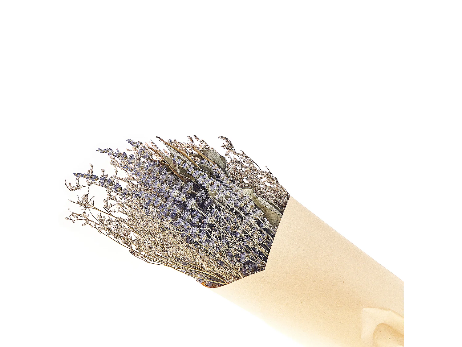 Ramo de flores secas violeta e verde 70 cm NAWARRA