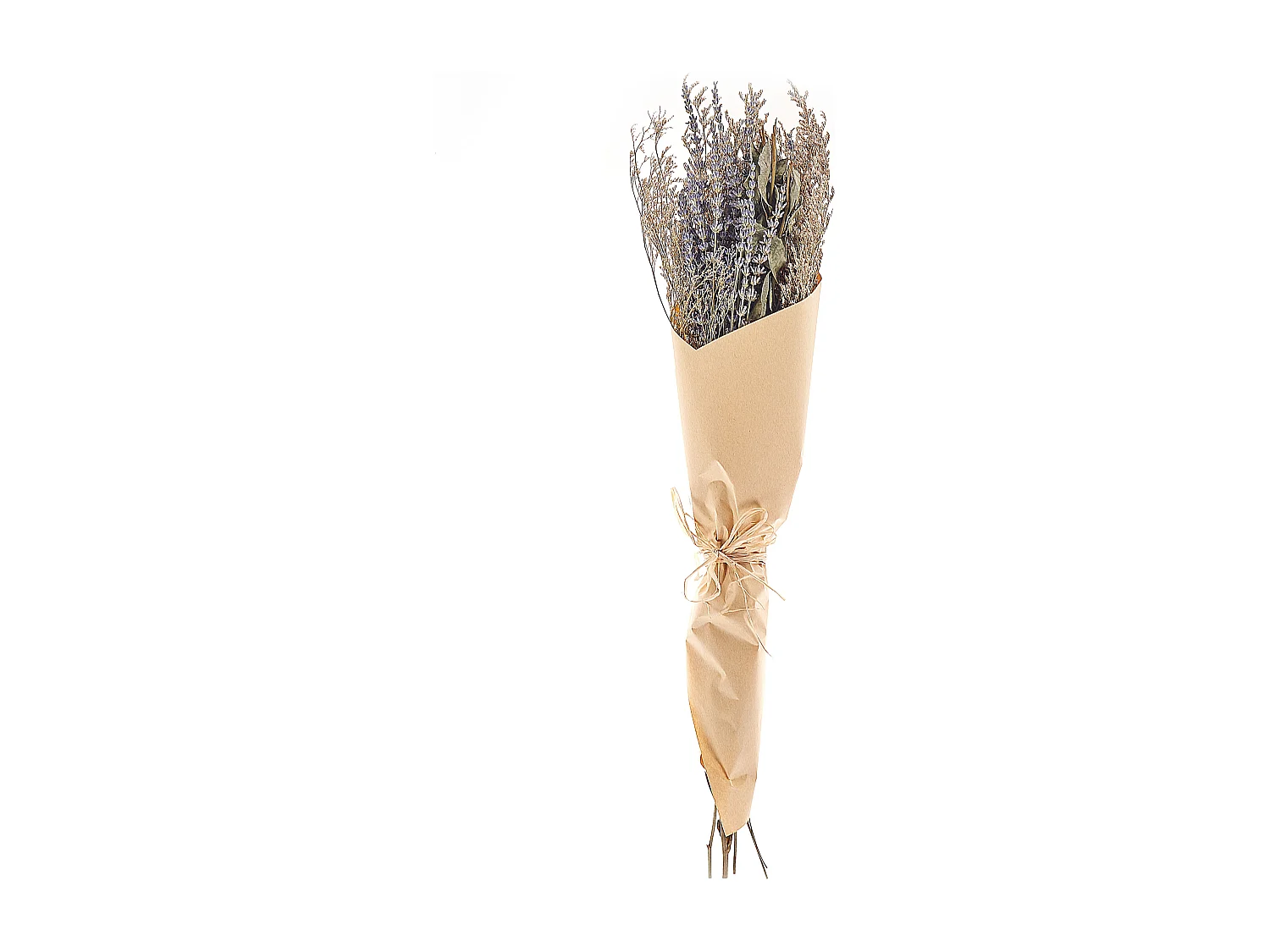 Bouquet de fleurs séchées 70 cm violet et vert NAWARRA