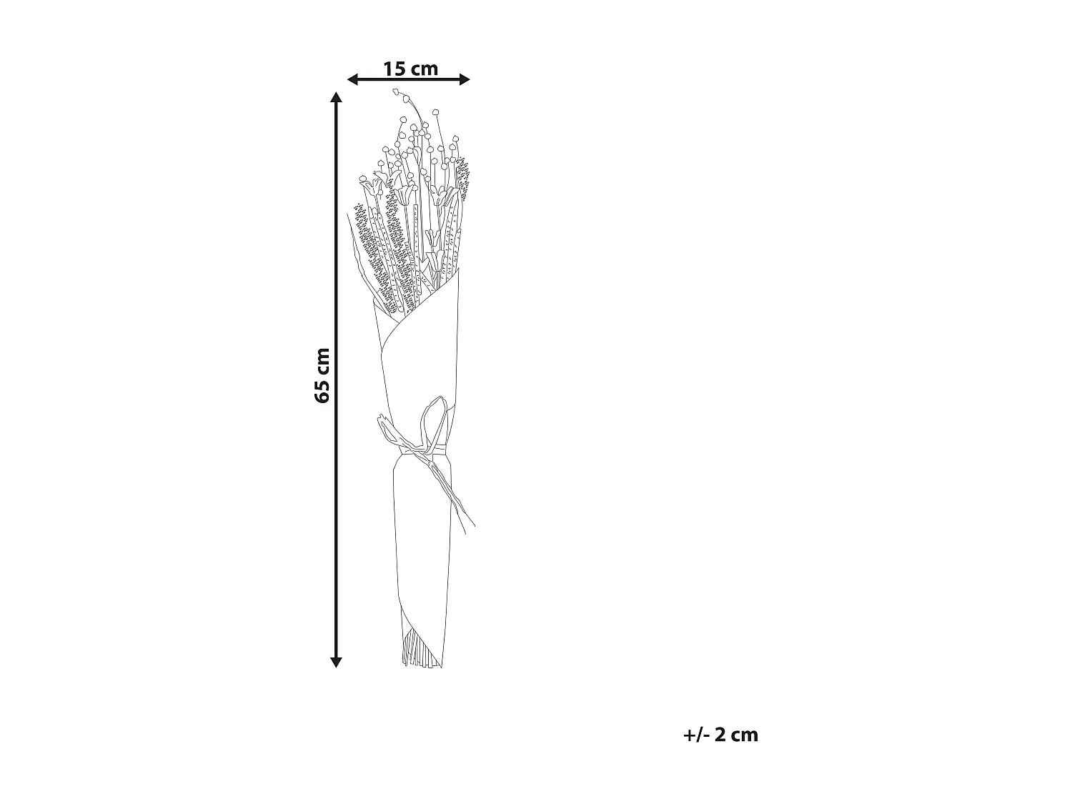Droogbloemen boeket 65 cm rood en geel PAMPELUNA
