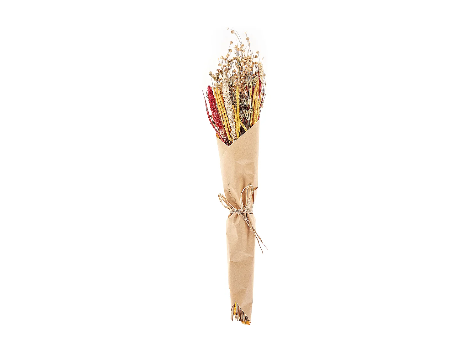 Mazzo fiori secchi rosso e giallo 65 cm PAMPELUNA