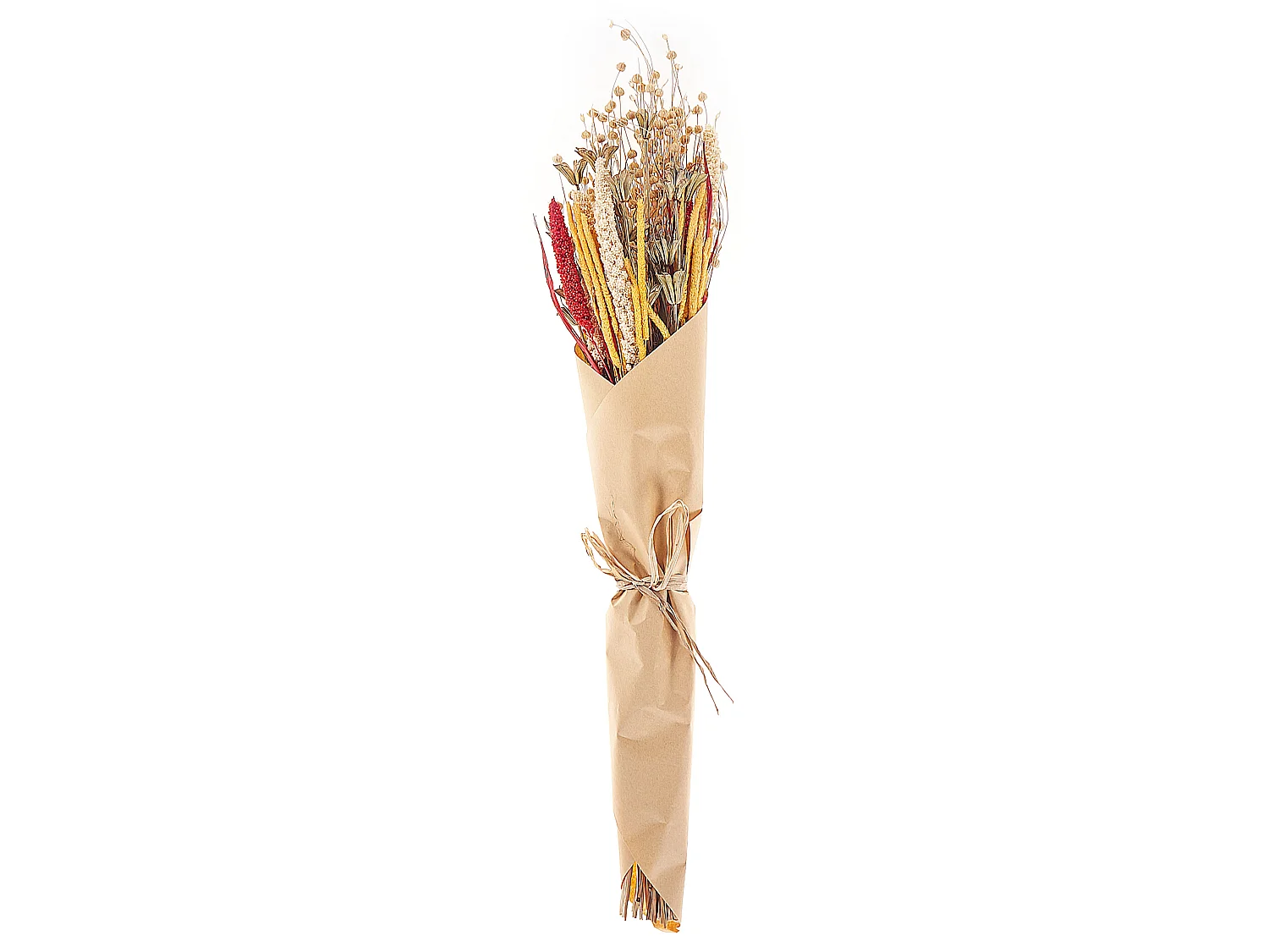 Bouquet de fleurs séchées 65 cm rouge et jaune PAMPELUNA