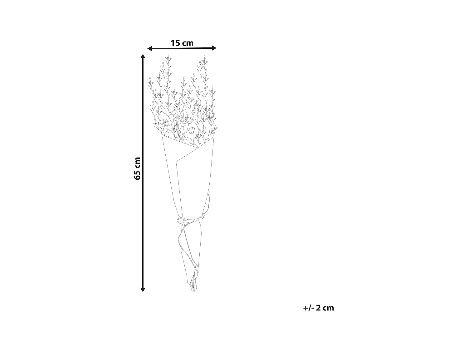 Bouquet de fleurs séchées AZUEL 65 cm Naturel