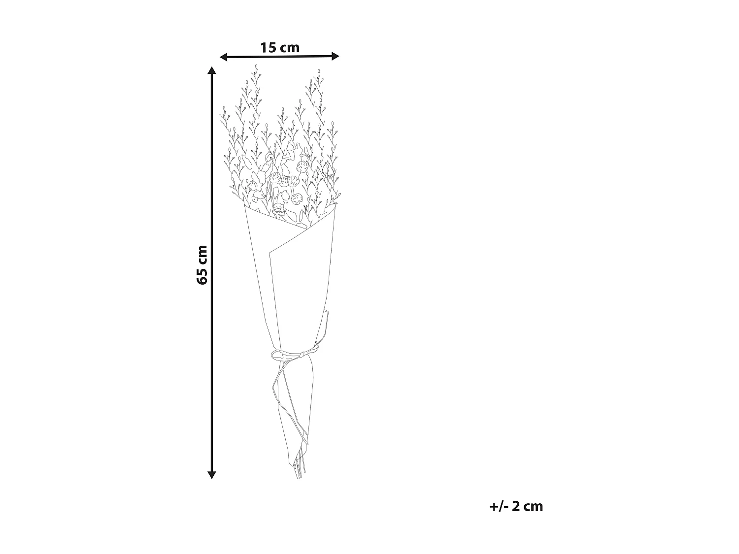 Trockenblumen orange / grün 65 cm AZUEL