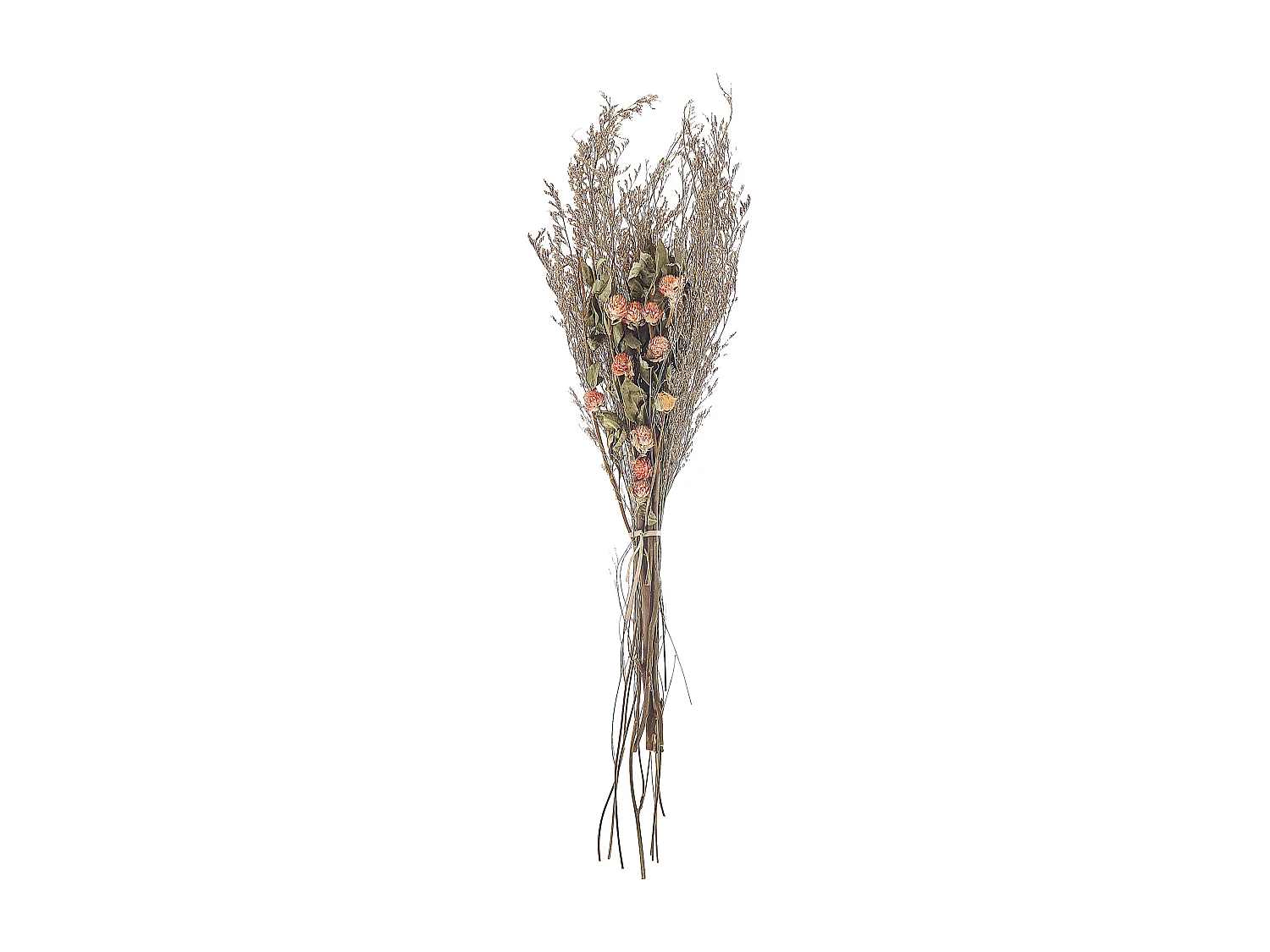 Bouquet de fleurs séchées 65 cm orange et vert AZUEL