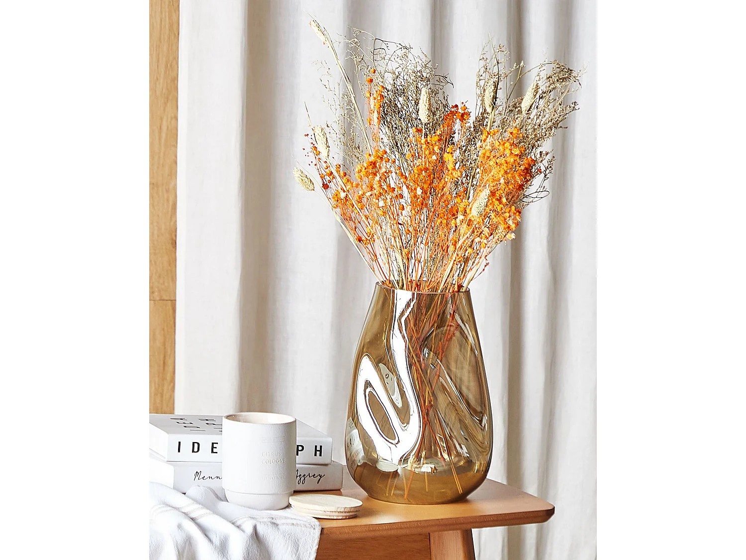 Bouquet de fleurs séchées CERCEDILLA 65 cm Orange