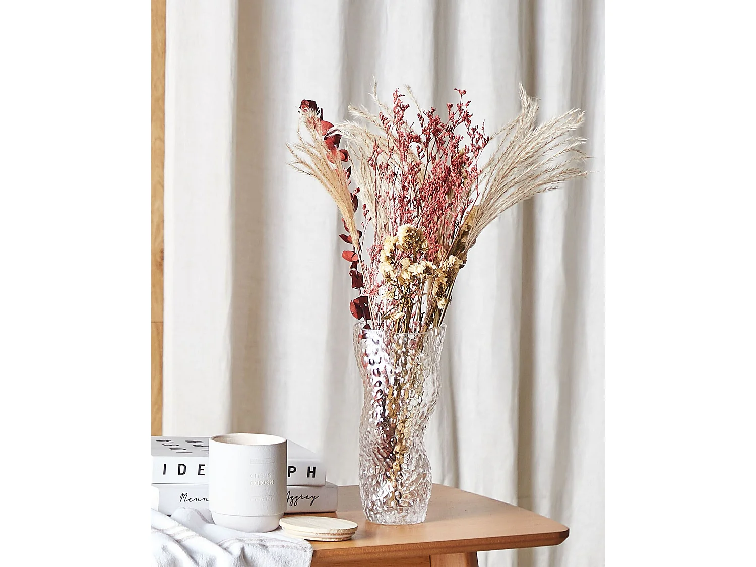 Droogbloemen boeket 55 cm roze ARABA