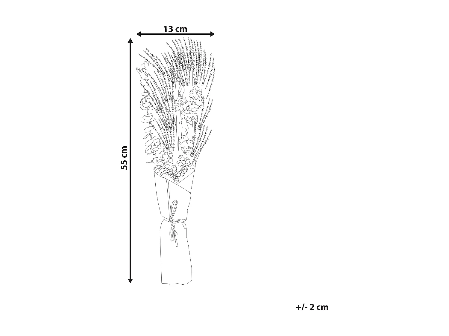 Droogbloemen boeket 55 cm roze ARABA