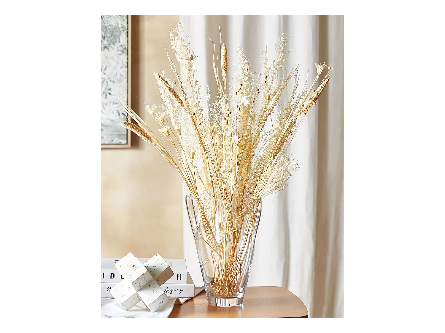 Bouquet de fleurs séchées BRUNETE 65 cm Naturel