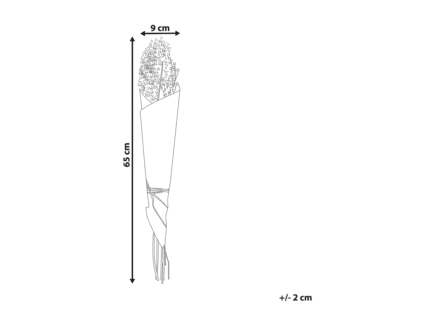 Bukiet suszonych kwiatów 65 cm naturalny BRUNETE